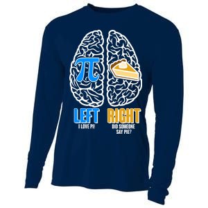 Funny Left Right Brain Pi Pie Cooling Performance Long Sleeve Crew