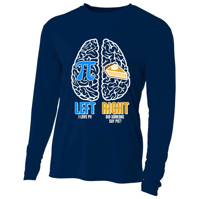 Funny Left Right Brain Pi Pie Cooling Performance Long Sleeve Crew