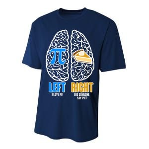 Funny Left Right Brain Pi Pie Performance Sprint T-Shirt