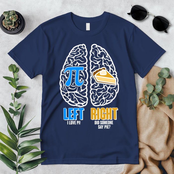 Funny Left Right Brain Pi Pie Premium T-Shirt