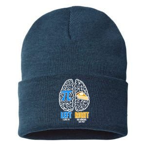 Funny Left Right Brain Pi Pie Sustainable Knit Beanie