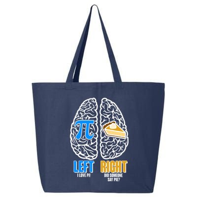 Funny Left Right Brain Pi Pie 25L Jumbo Tote