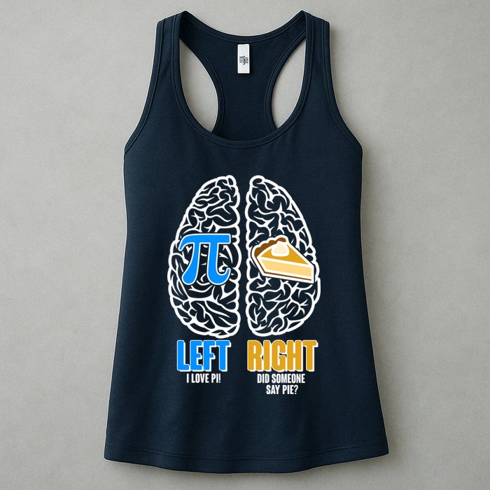 Funny Left Right Brain Pi Pie Womens Tank Top