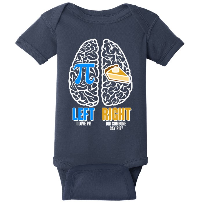 Funny Left Right Brain Pi Pie Baby Bodysuit