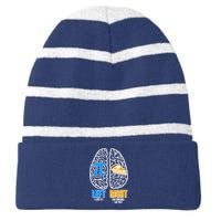 Funny Left Right Brain Pi Pie Striped Beanie with Solid Band