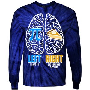 Funny Left Right Brain Pi Pie Tie-Dye Long Sleeve Shirt