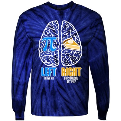 Funny Left Right Brain Pi Pie Tie-Dye Long Sleeve Shirt