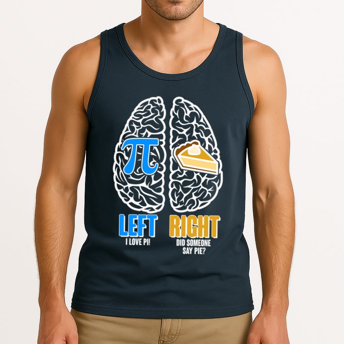 Funny Left Right Brain Pi Pie Tank Top