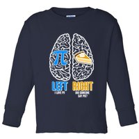 Funny Left Right Brain Pi Pie Toddler Long Sleeve Shirt