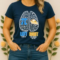 Funny Left Right Brain Pi Pie Womens T-Shirt