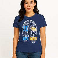 Funny Left Right Brain Pi Pie Womens T-Shirt
