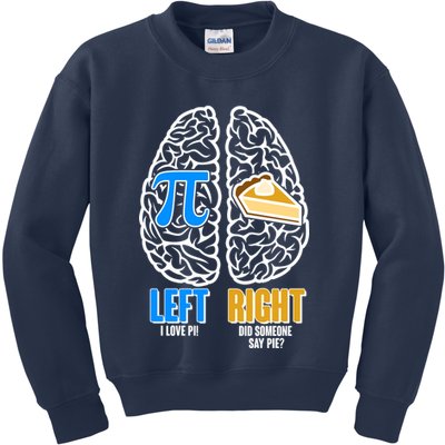Funny Left Right Brain Pi Pie Kids Sweatshirt