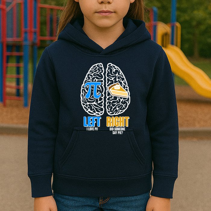 Funny Left Right Brain Pi Pie Kids Hoodie