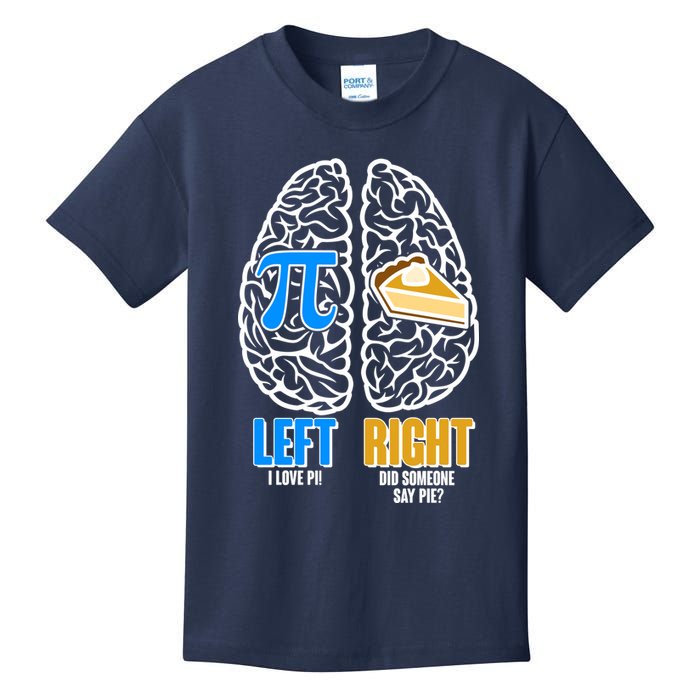Funny Left Right Brain Pi Pie Kids T-Shirt