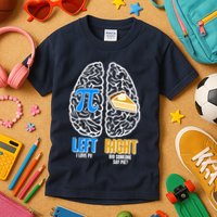 Funny Left Right Brain Pi Pie Kids T-Shirt