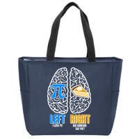 Funny Left Right Brain Pi Pie Zip Tote Bag