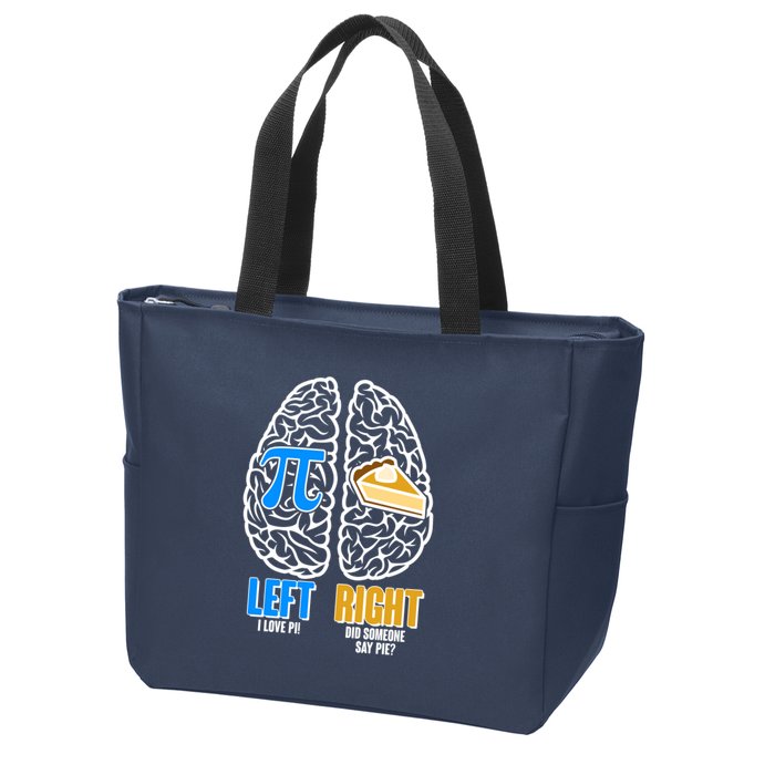 Funny Left Right Brain Pi Pie Zip Tote Bag
