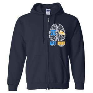 Funny Left Right Brain Pi Pie Full Zip Hoodie