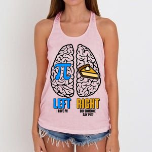 Funny Left Right Brain Pi Pie Women's Knotted Racerback Tank