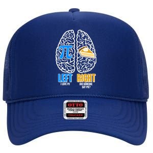 Funny Left Right Brain Pi Pie High Crown Mesh Back Trucker Hat