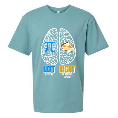 Funny Left Right Brain Pi Pie Sueded Cloud Jersey T-Shirt