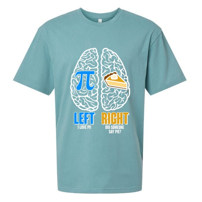 Funny Left Right Brain Pi Pie Sueded Cloud Jersey T-Shirt