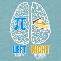 Funny Left Right Brain Pi Pie Sueded Cloud Jersey T-Shirt