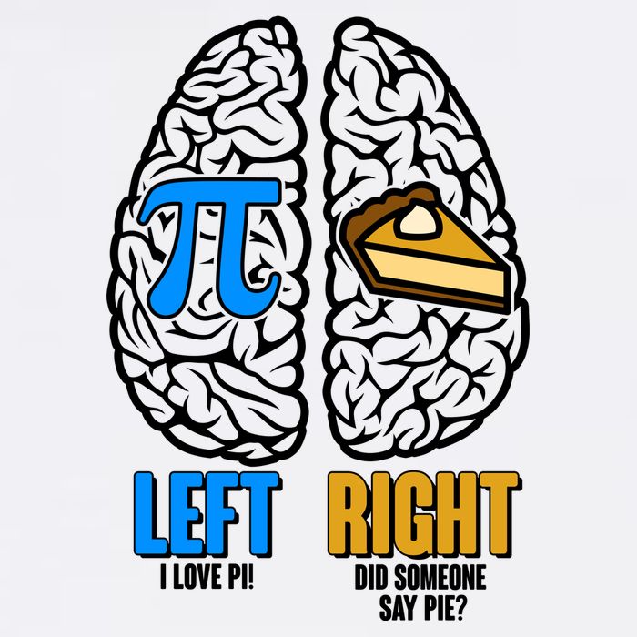 Funny Left Right Brain Pi Pie Garment-Dyed Sweatshirt