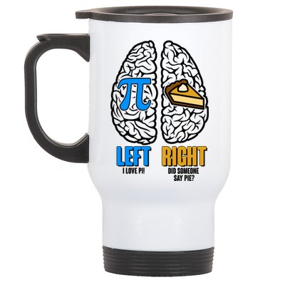 Funny Left Right Brain Pi Pie Stainless Steel Travel Mug
