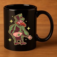 Funny Leprechaun Tattoo 11oz C Handle Ceramic Mug