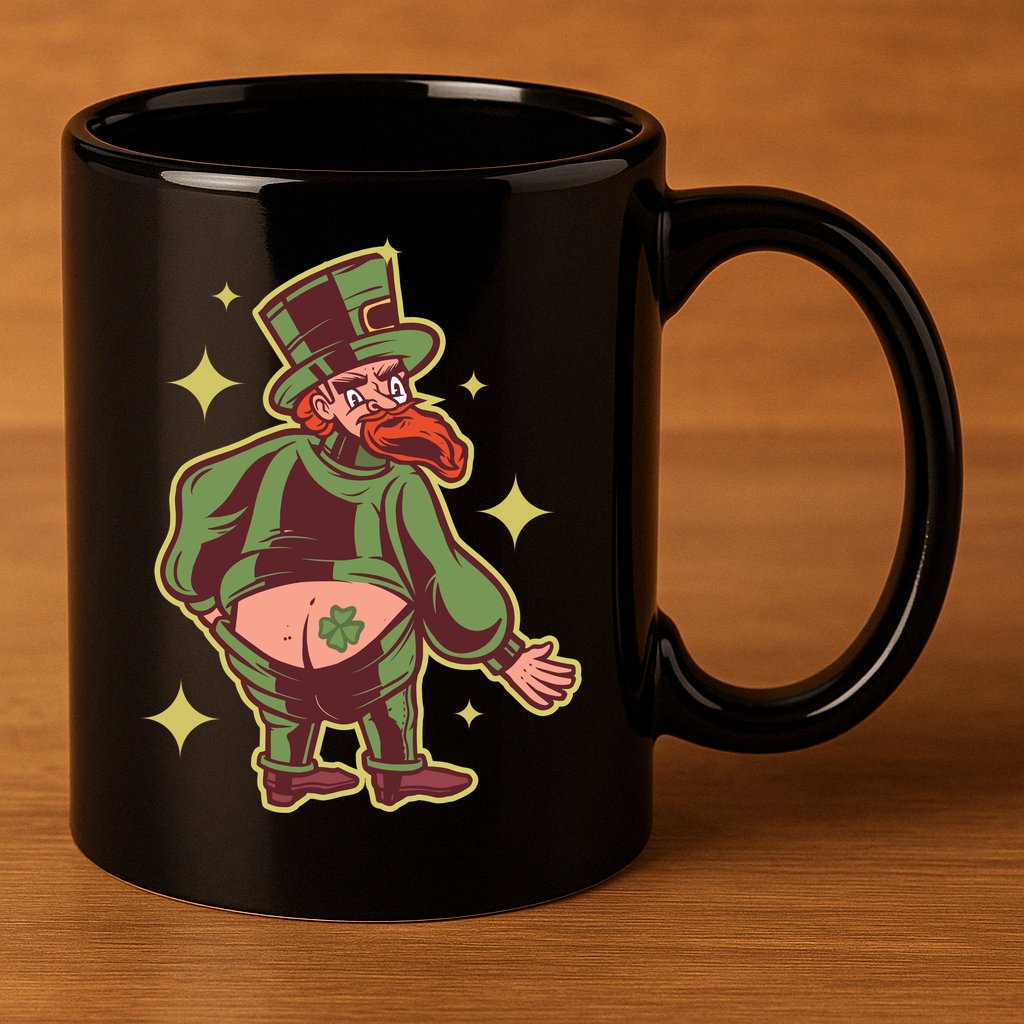 Funny Leprechaun Tattoo 11oz C Handle Ceramic Mug
