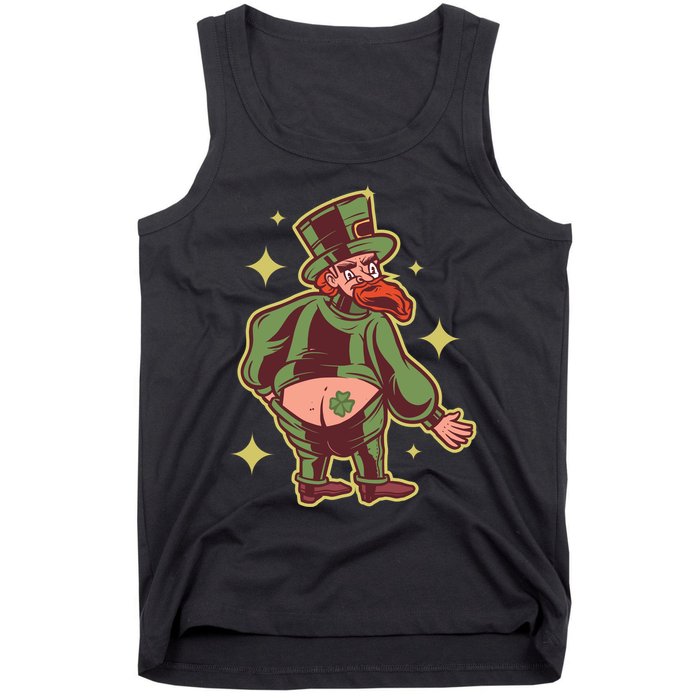 Funny Leprechaun Tattoo Tank Top