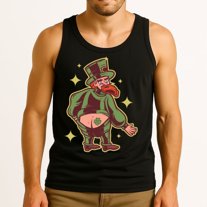 Funny Leprechaun Tattoo Tank Top