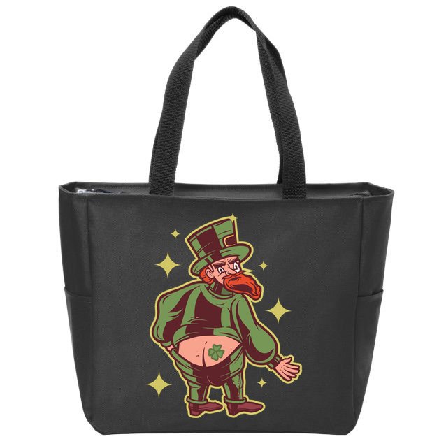 Funny Leprechaun Tattoo Zip Tote Bag