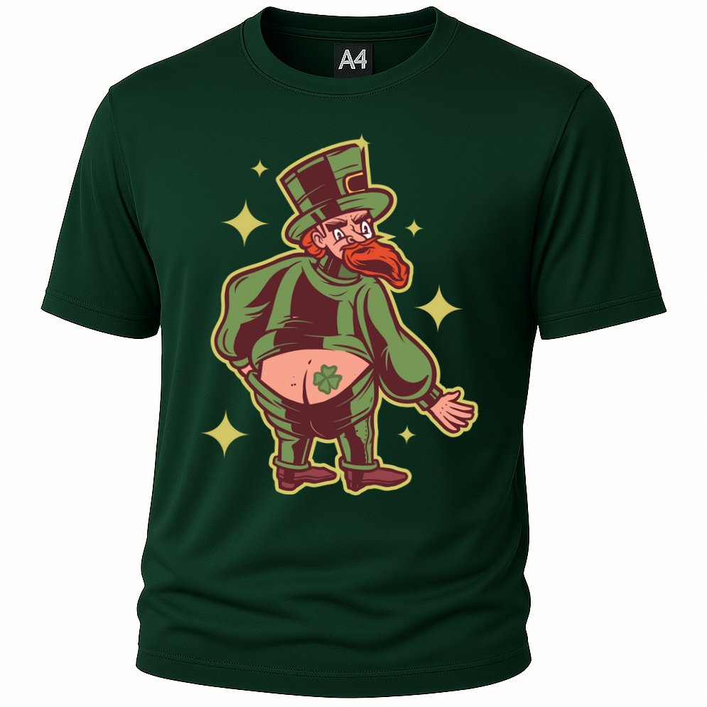 Funny Leprechaun Tattoo Cooling Performance Crew T-Shirt