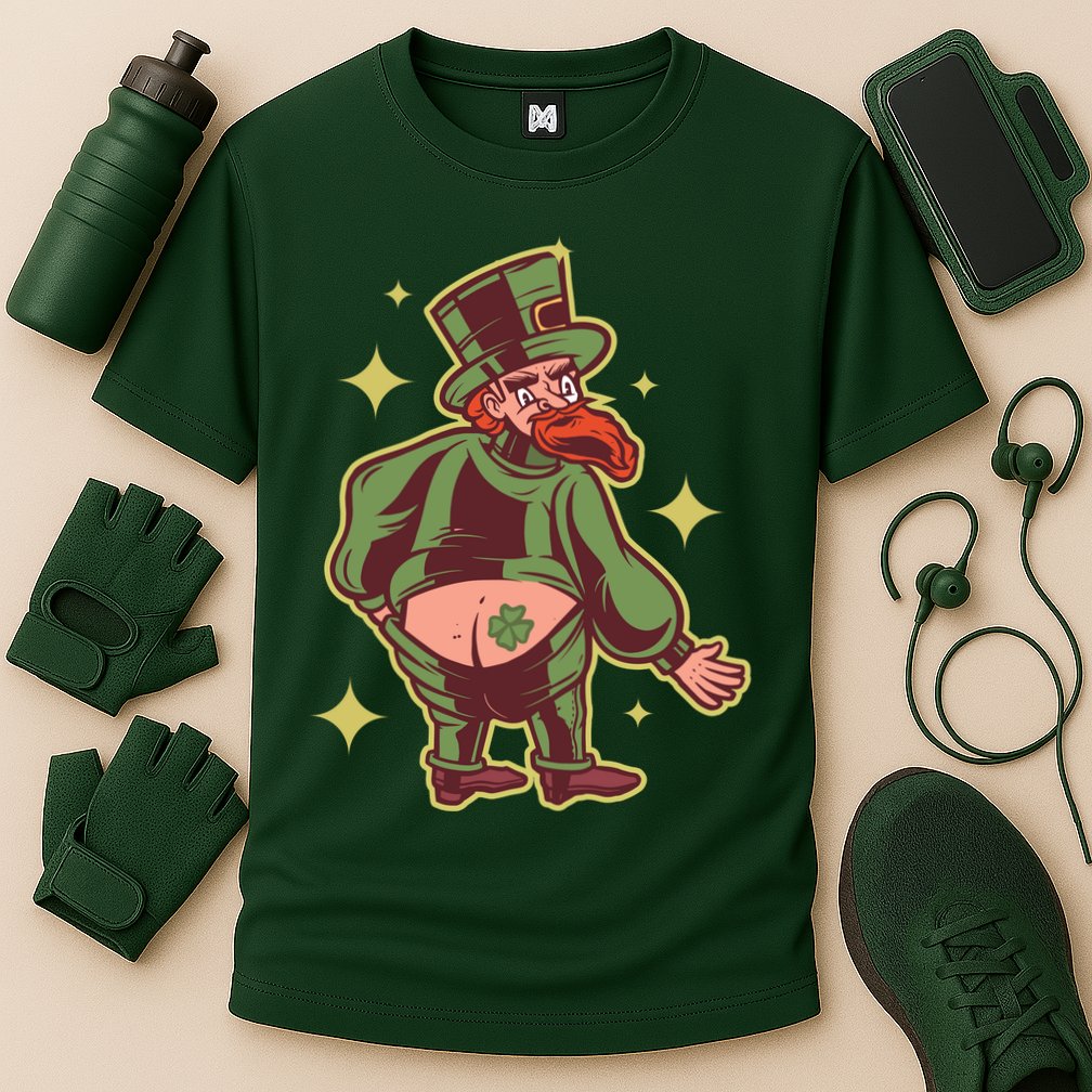 Funny Leprechaun Tattoo Cooling Performance Crew T-Shirt