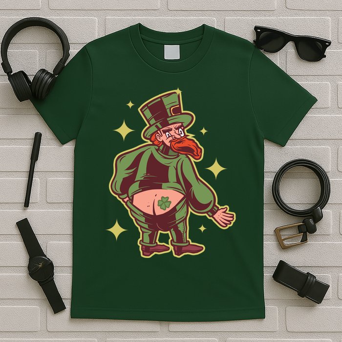 Funny Leprechaun Tattoo T-Shirt