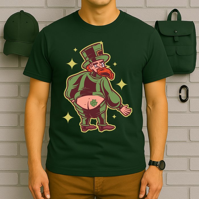 Funny Leprechaun Tattoo T-Shirt