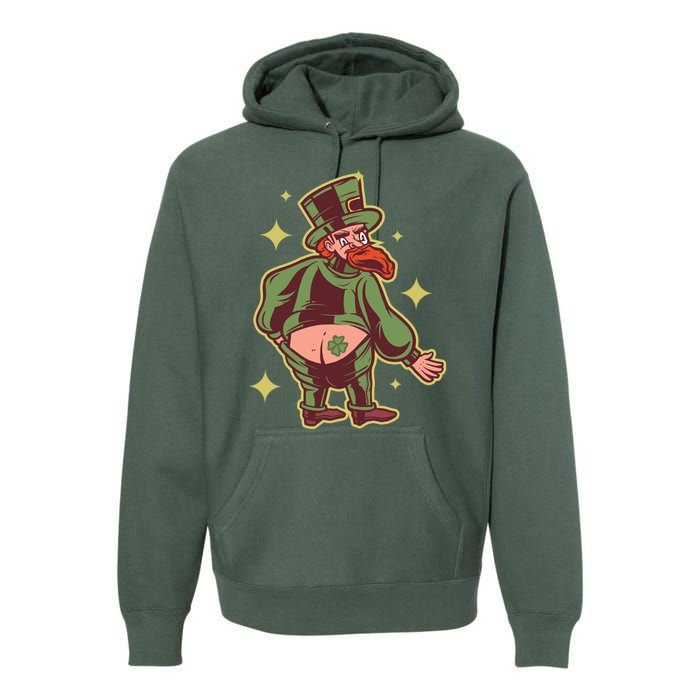 Funny Leprechaun Tattoo Premium Hoodie