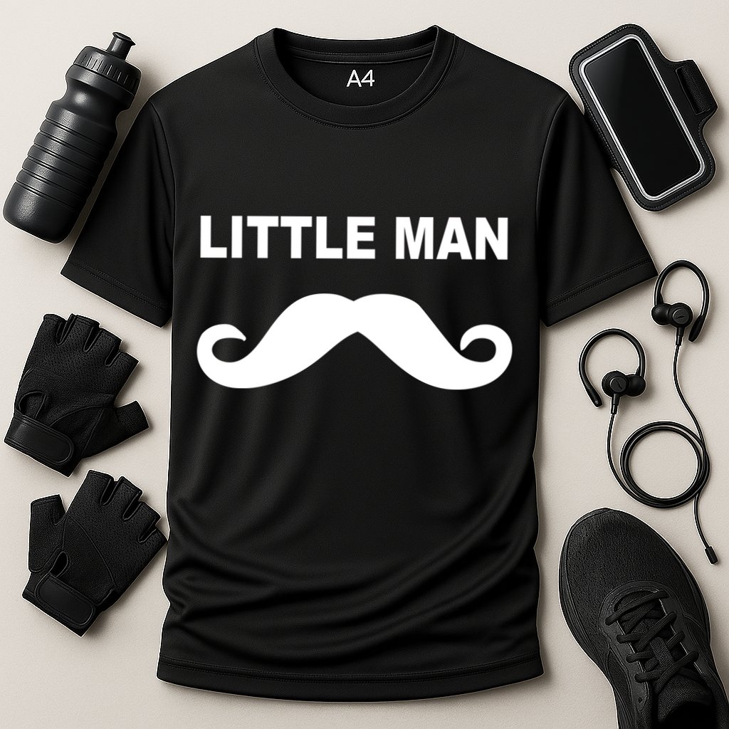 Funny Little Man Mustache Performance Shirt