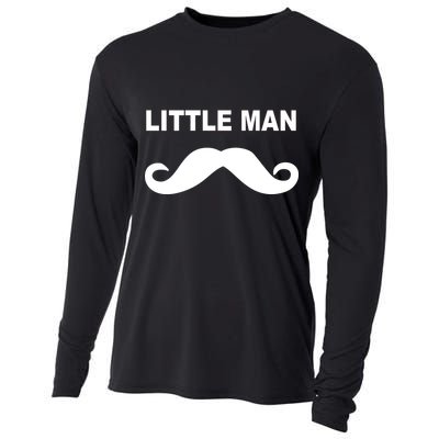 Funny Little Man Mustache Cooling Performance Long Sleeve Crew