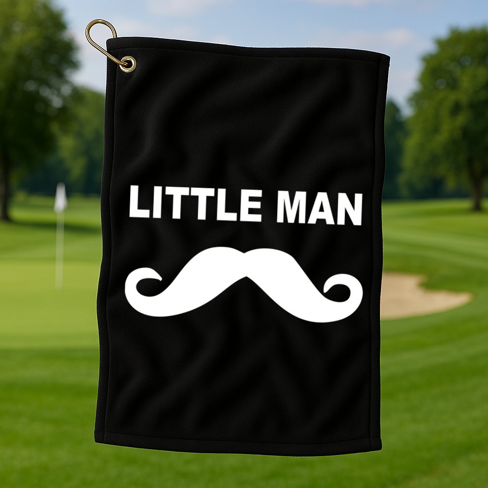 Funny Little Man Mustache Golf Towel