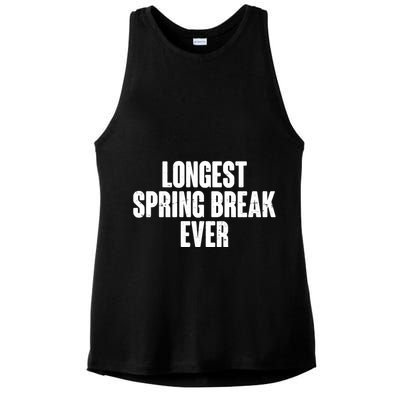 Funny Longest Spring Break Ever Quarantine  Ladies PosiCharge Tri-Blend Wicking Tank