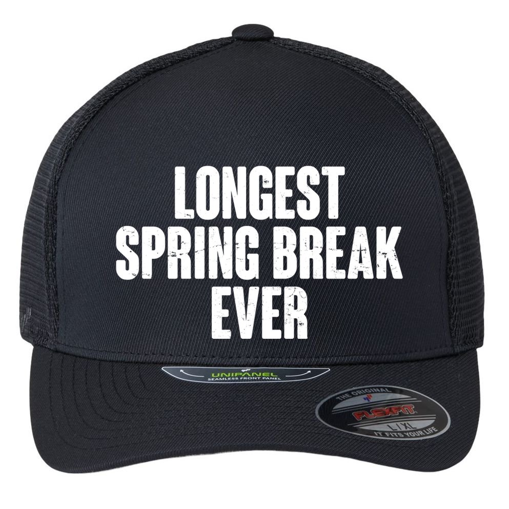 Funny Longest Spring Break Ever Quarantine  Flexfit Unipanel Trucker Cap
