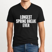 Funny Longest Spring Break Ever Quarantine  V-Neck T-Shirt