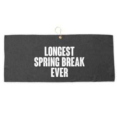 Funny Longest Spring Break Ever Quarantine  Large Microfiber Waffle Golf Towel