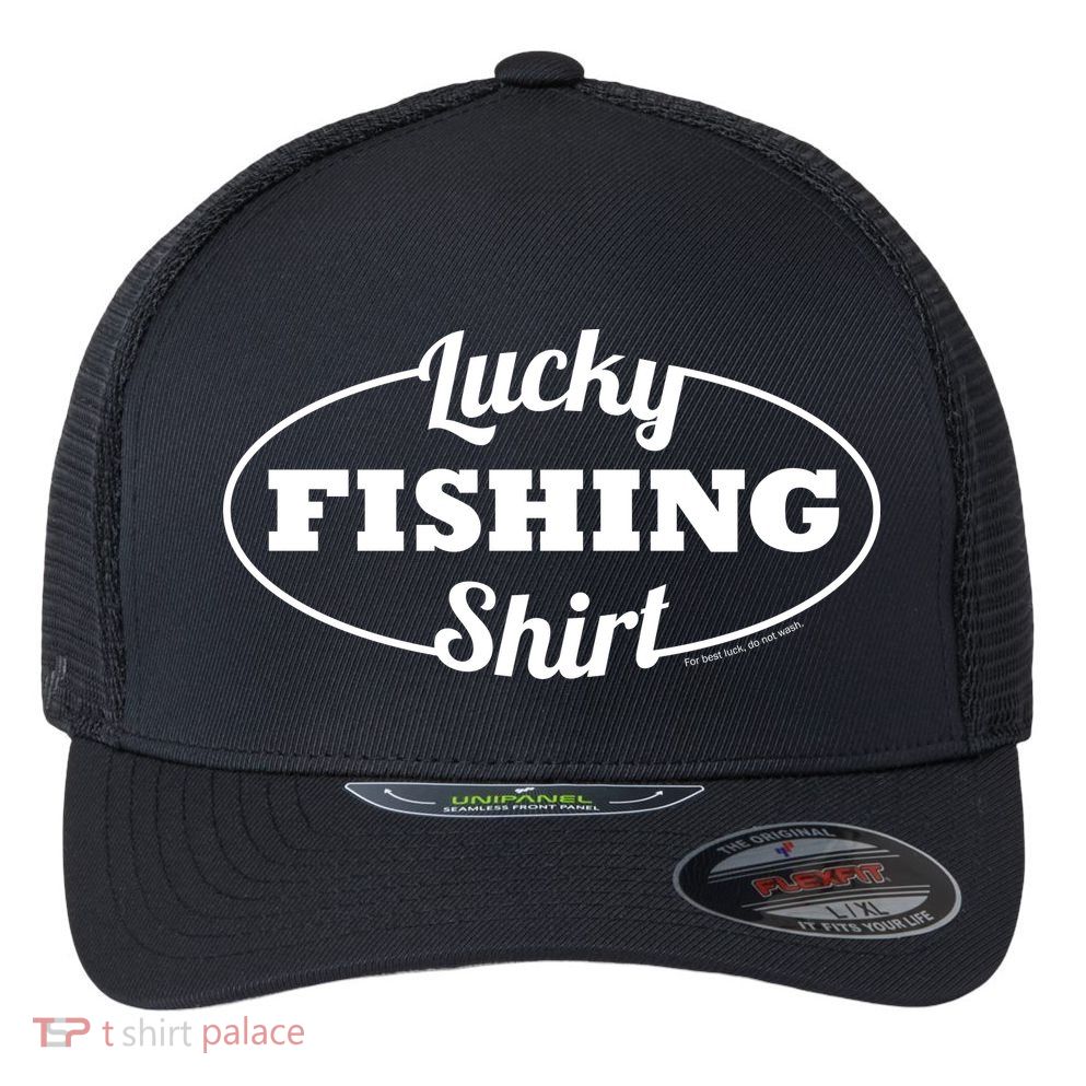 Funny Lucky Fishing Flexfit Unipanel Trucker Cap