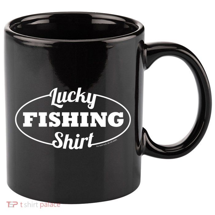 Funny Lucky Fishing 11oz C Handle Ceramic Mug