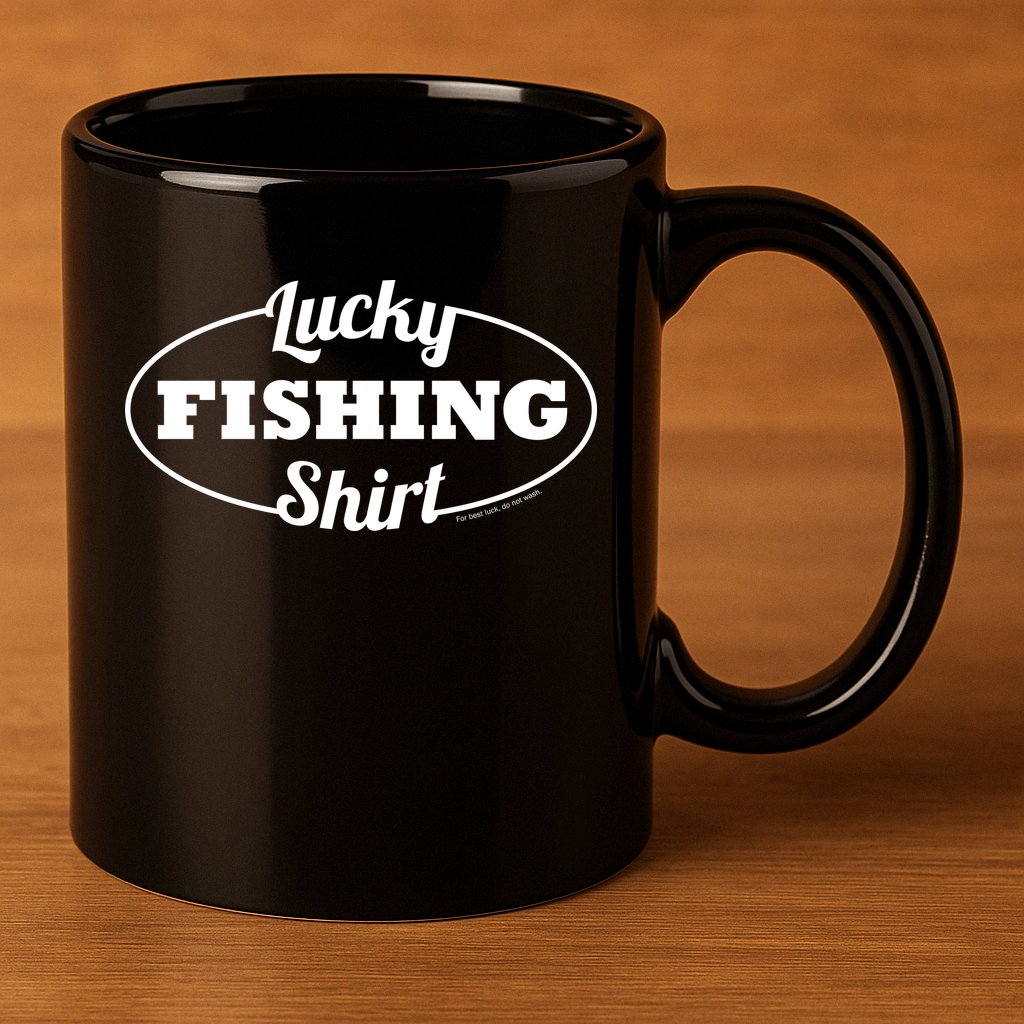 Funny Lucky Fishing 11oz C Handle Ceramic Mug