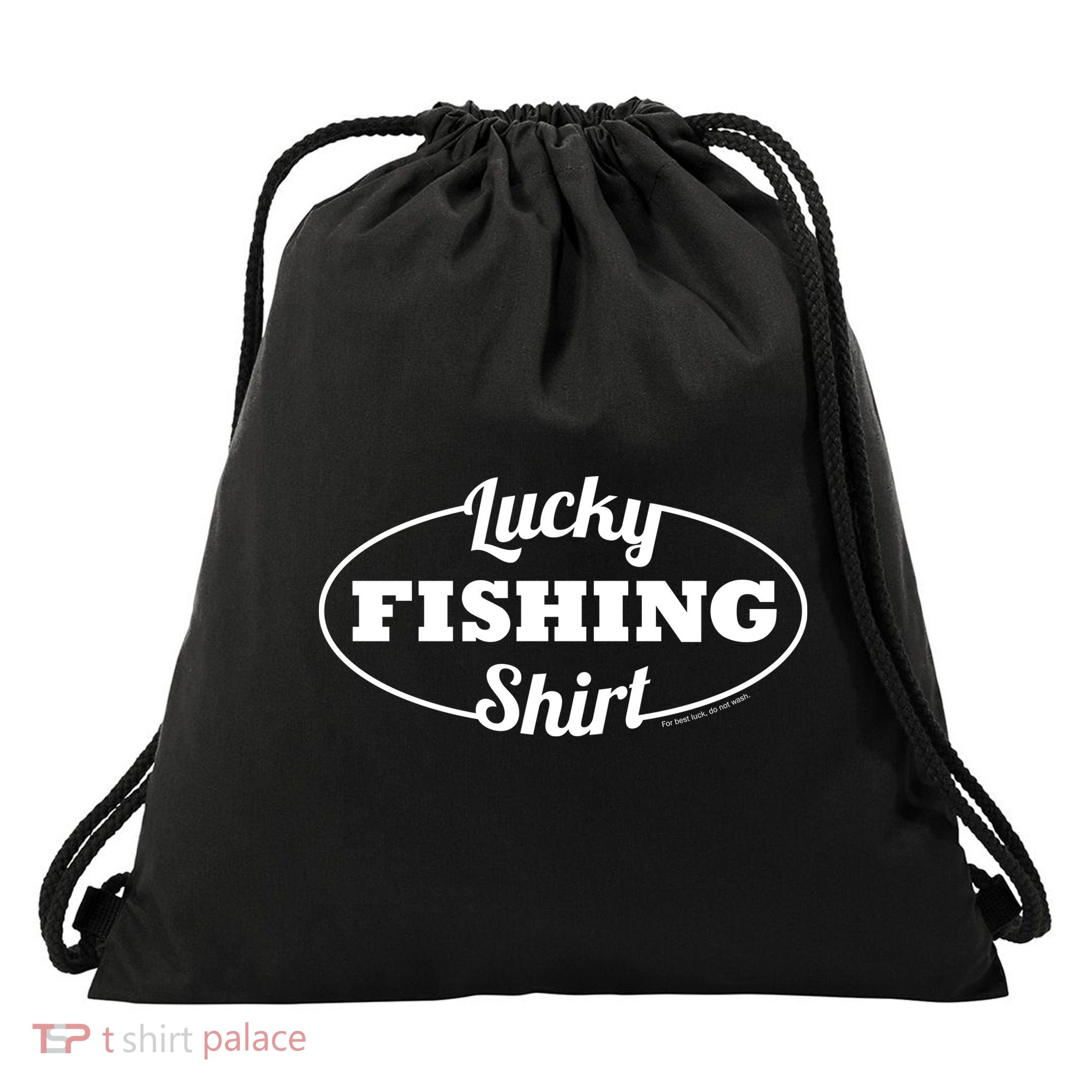 Funny Lucky Fishing Drawstring Bag